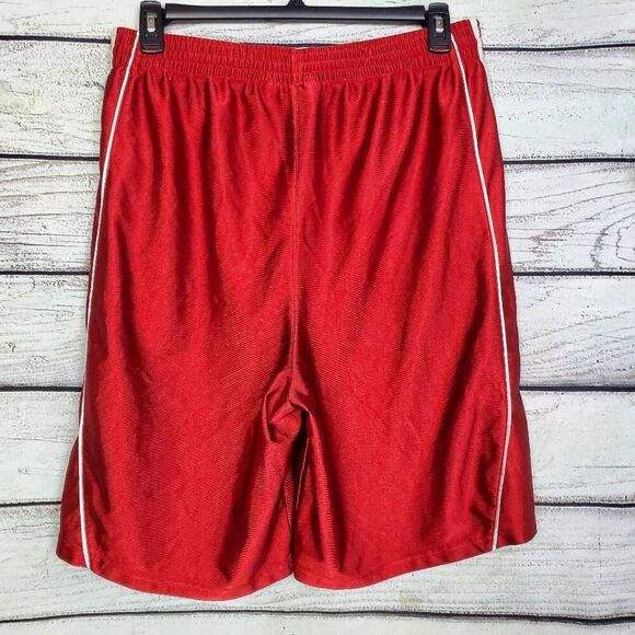 Adidas Men’s XL Red 3-Stripes Athletic Shorts Polyester Activewear - Picture 3 of 7
